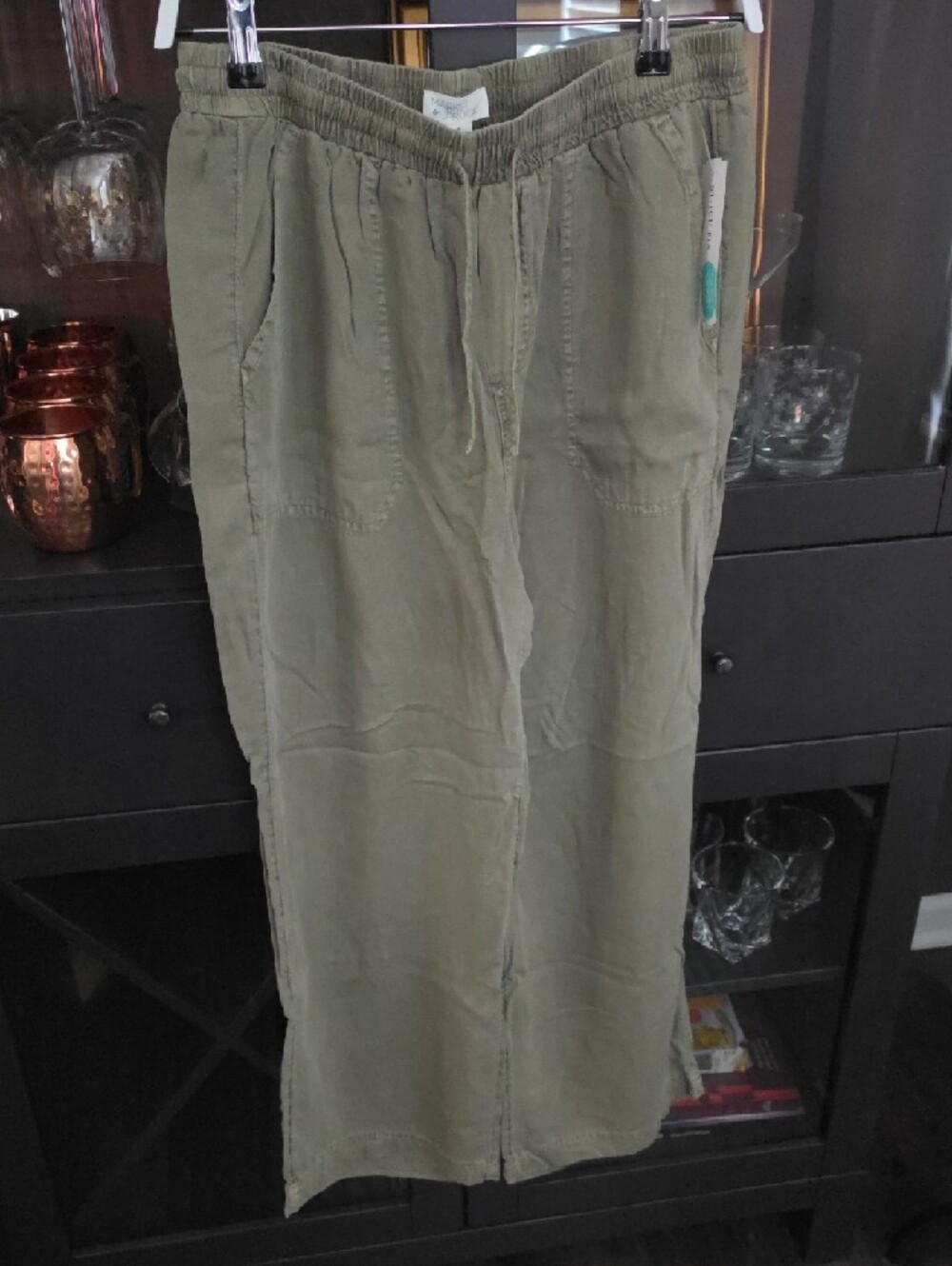 Dylan Super Soft Linen Blend Wide Leg Crop Pant - Picture 3 of 5
